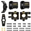 GLOBACT Black Brass Steering Blocks Knuckle and Caster Blocks C-Hubs and Axle Cover Diff Cover Counterweight Set for 1/18 TRX4M Upgrade Parts RC Crawler (55g/Set) view 1