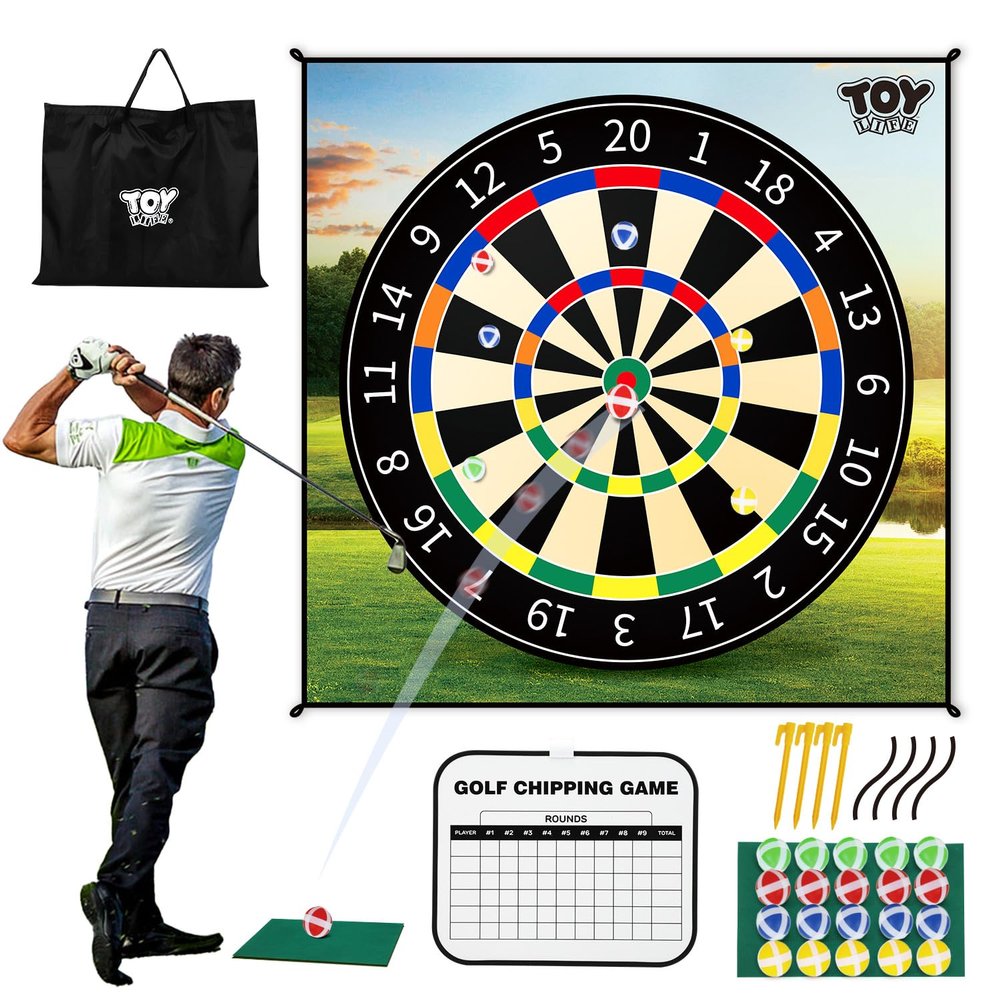 TOY Life Golf Chipping Game Set  Golf Target Sticky Battle Mat with 20 Sticky Balls, Hitting Mat, Scoreboard, Fun Backyard Chip Game for Adults & Kids, Indoor/Outdoor Play