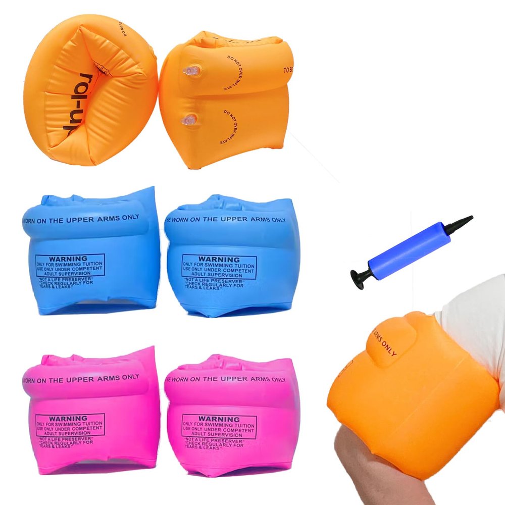 6 Pack Inflatable Arm Floaties Swim Arm Bands Swimming Tube Floater for Adult Kids Beach Water Float Party Swimming Pool