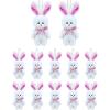 12 PCS Small White Stuffed Plush Bunny, 5 inch Cute Soft Mini Bunnies Bulk,Small Rabbit Keychain Plush for Easter Basket Filler , Baby Shower Decoration, Birthday Theme Party Favors, DIY Accessory view 1