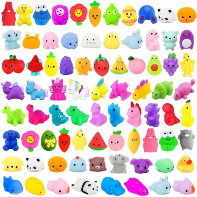 130Pcs Mochi Squishy Toys, Kawaii Squishies Fidget Stress Relief Toy for Kids Party Favors, Classroom Prizes, Goodie Bag Stuffers, Party Bag Filler, Birthday Gifts (Random)