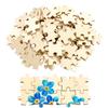 100 Piece Blank Puzzle Pieces for Crafts, Freeform Blank Wooden Puzzles for Arts & DIY, Each Piece is 1.8x1.3 Inches with Round Traditional Knob Interlocks view 1