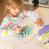 100 Piece Blank Puzzle Pieces for Crafts, Freeform Blank Wooden Puzzles for Arts & DIY, Each Piece is 1.8x1.3 Inches with Round Traditional Knob Interlocks view 4