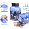 X-Large Piggy Bank for Adults Kids, Vcertcpl Digital Coin Counting Bank with LCD Counter, 2.4L Capacity, Great Coin Counter Bank Money Counting Jar with Total Amount Displayed (Blue2, X-Large) view 3
