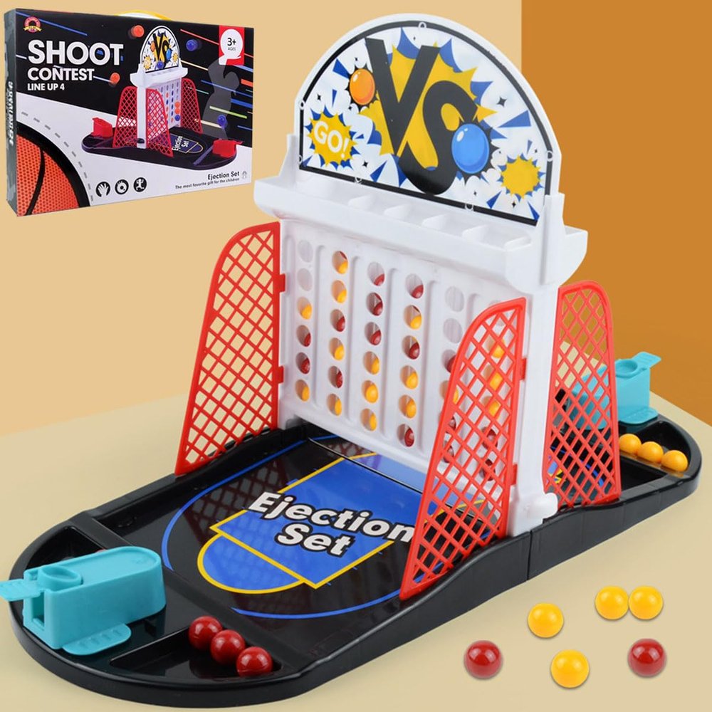 Tabletop Basketball Bouncing Ball Toy,Basketball Board Game,2 Player Arcade Game,Indoor Fun Bouncing Pinball for Kids & Adults,Arcade Basketball Game,2 Player Versus Toy,Ideal Toy for Boys & Girls