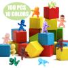 SHAOQINLIN Mini Plastic Babies, 100 Pcs Mini Baby 1 Inch Small King Cake Babies Bulk Plastic Baby Ice Cube Baby Shower Games Tiny Party Decorations (10 Colors) view 3