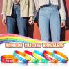 60 Pcs Gay Pride Rainbow Silicone Bracelets LGBT Awareness Pride Wristbands Bulk Pride Gifts LGBTQ Accessories for Men Women Lesbian Party view 4