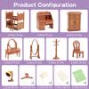 Dollhouse Furniture Set for Kids Toys Miniature Doll House Accessories Pretend Play Toys for Boys Girls & Toddlers Age 3+ with Bedroom view 2