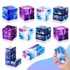 12 Pieces Infinity Cubes, Mini Cool Fidget Toys for Kids and AdultSensory Gadget Best for Stress. Hand Held Fidget Blocks. (Star) view 1