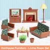 Dollhouse Furniture Set for Kids Toys Miniature Doll House Accessories Pretend Play Toys for Boys Girls & Toddlers Age 3+ with Living Room view 3