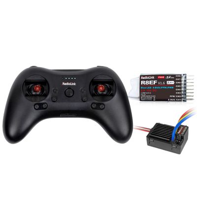 Radiolink T8S RC Transmitter, R8EF Receiver and Cool 9030 ESC Combo, 8 Channels 2.4GHz Remote Controller TX, 8CH RX, 90A Brushed ESC/BEC, for Crawler, Buggy, Car, Boat