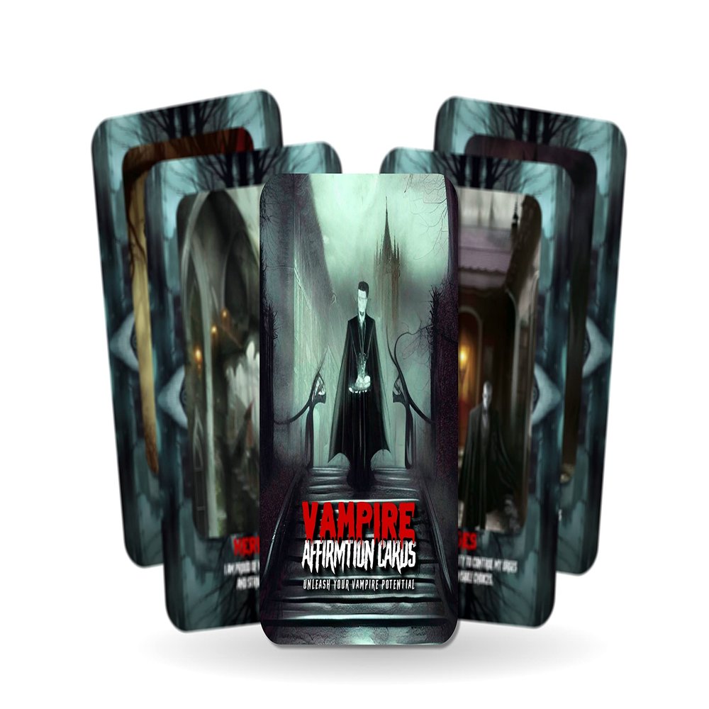Ibiza Tarot Vampire Affirmation Cards - Unlease Your Vampire Potential | Motivational Cards for Men & Women | for Productivity, Personal Development, Self Care, Mindfulness - Set of 24 Cards