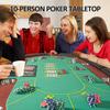 Vilobos Premium 84" Poker Table Foldable with Chips Tray, 10 Player Oval Folding Portable Texas Holdem Table with Cushioned Rail & Stainless Steel Cup Holders, Green Felt Surface view 2