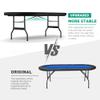 Vilobos Premium 84" Poker Table Foldable with Chips Tray, 10 Player Oval Folding Portable Texas Holdem Table with Cushioned Rail & Stainless Steel Cup Holders, Green Felt Surface view 3