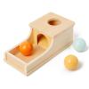 Busy edition Montessori Toys Object Permanence Box Soft Sound Wooden Color Baby Ball Drop Play for 6 Month 1 2 3 Year Old Toddlers Infant Early Age Toy view 1
