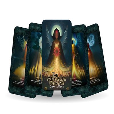 Ibiza Tarot The Angelic Realms - Oracle Cards | Fortune Telling Oracle Cards Deck for Beginners | Authentic Experience - Set of 24 Cards