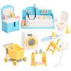 Dollhouse Furniture Set for Kids Toys Miniature Doll House Accessories Pretend Play Toys for Boys Girls & Toddlers Age 3+ with Bathroom view 1