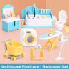 Dollhouse Furniture Set for Kids Toys Miniature Doll House Accessories Pretend Play Toys for Boys Girls & Toddlers Age 3+ with Bathroom view 3