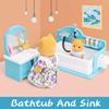 Dollhouse Furniture Set for Kids Toys Miniature Doll House Accessories Pretend Play Toys for Boys Girls & Toddlers Age 3+ with Bathroom view 4