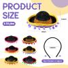 12 Pcs Mexican Fiesta Mini Sombrero Hats Headbands - Cinco de Mayo Decorations, Dia de Muertos Party Supplies and Favors view 2