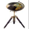 CALIF INTERNATIONAL Aluminium Base Handmade Worild Globe with Stand- Antique Globe, Easy to Read Texts, 12 Inch, Black view 1