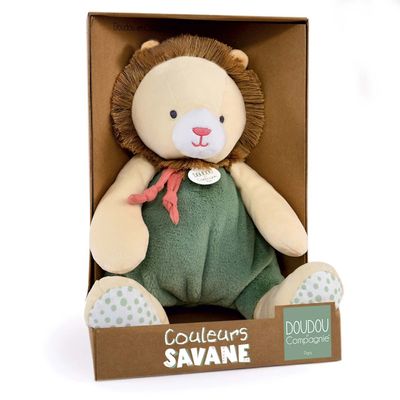 Doudou et Compagnie - Colours Savannah - Lion Puppet - Beige - 30 cm - Newborn Gift - DC4069