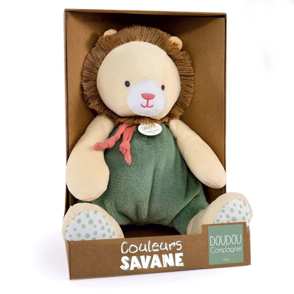 Doudou et Compagnie - Colours Savannah - Lion Puppet - Beige - 30 cm - Newborn Gift - DC4069