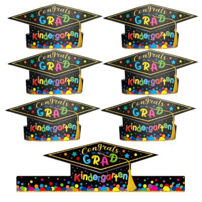 30 Pieces Preschool Paper Graduation Crown for Kids Colorful Adjustable Paper Hats Graduation Congrats Hats for Kindergarten Student Grad Ceremony Party Supplies