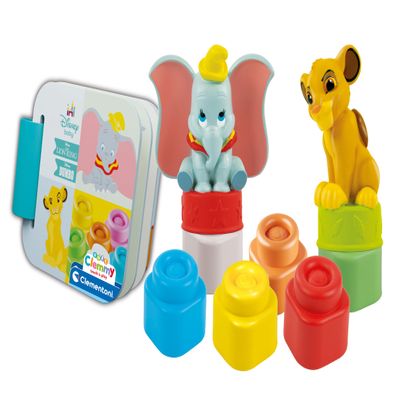 Clementoni - 17817 - Soft Clemmy Disney Classic Book Playset - Soft Building Blocks, Clemmy Blocks For 6 Months, Building Bricks Washable, Construction Kids, Development & Activity Toys, Made In Italy