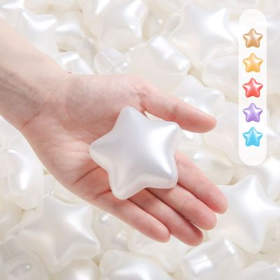 TRENDPLAY Star Balls for Ball Pit -100pcs 2.4 in Plastic Non-Toxic Play Toys Tent Pool Playhouse Playpen Party Decoration, Pearl White