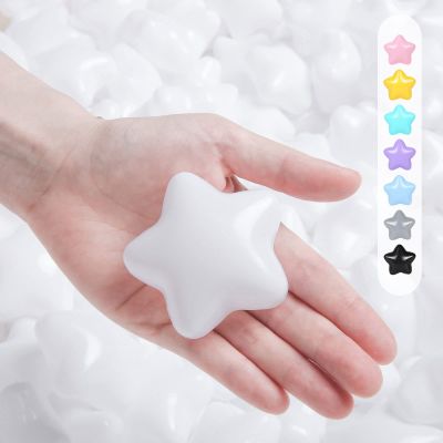 TRENDPLAY Star Balls for Ball Pit -100pcs 2.4 in Plastic Non-Toxic Play Toys Tent Pool Playhouse Playpen Party Decoration, White