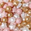 TRENDPLAY Star Ball Pit Balls for Toddlers - 100 Count Star Balls Different Shapes, Non-Toxic Plastic Balls Boys Girls Festival Party Decoration, Pearl Pink+ Brown+White view 1