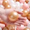 TRENDPLAY Star Ball Pit Balls for Toddlers - 100 Count Star Balls Different Shapes, Non-Toxic Plastic Balls Boys Girls Festival Party Decoration, Pearl Pink+ Brown+White view 2