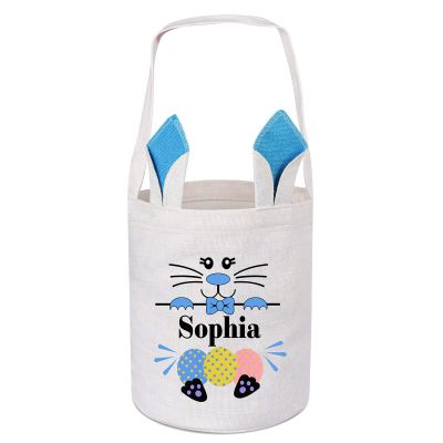 Easter Basket Ideas, Personalize Easter Baskets for Kids, Easter Gifts Baskets for Boys Girls, Blue Easter Bunny Basket, Easter Eggs Hunt Basket
