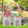 Easter Basket Ideas, Personalize Easter Baskets for Kids, Easter Gifts Baskets for Boys Girls, Blue Easter Bunny Basket, Easter Eggs Hunt Basket view 3