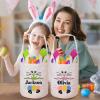 Easter Basket Ideas, Personalize Easter Baskets for Kids, Easter Gifts Baskets for Boys Girls, Blue Easter Bunny Basket, Easter Eggs Hunt Basket view 4