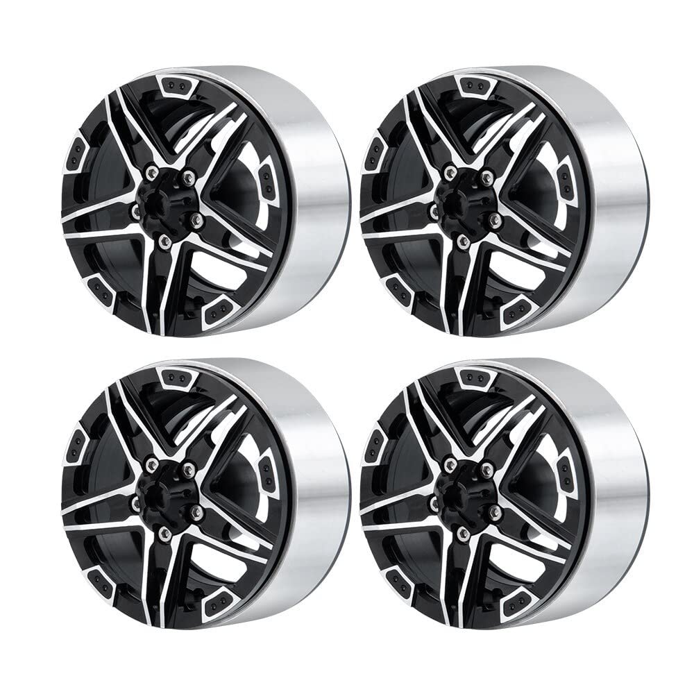 Five-Pointed Star 1.9 Inch Alloy Metal Beadlock Wheel Rims for Axial SCX10 D90 CC01 TRX-4 1/10 RC Crawler Car Model Part ( Color : 4PCS )