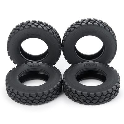 22mm/25mm Width Black Rubber Tyres Wheel Tires for Tamiya 1/14 RC Trailer Tractor Truck Front Rear Wheel Rims 5# ( Color : 25mm 4Pcs )