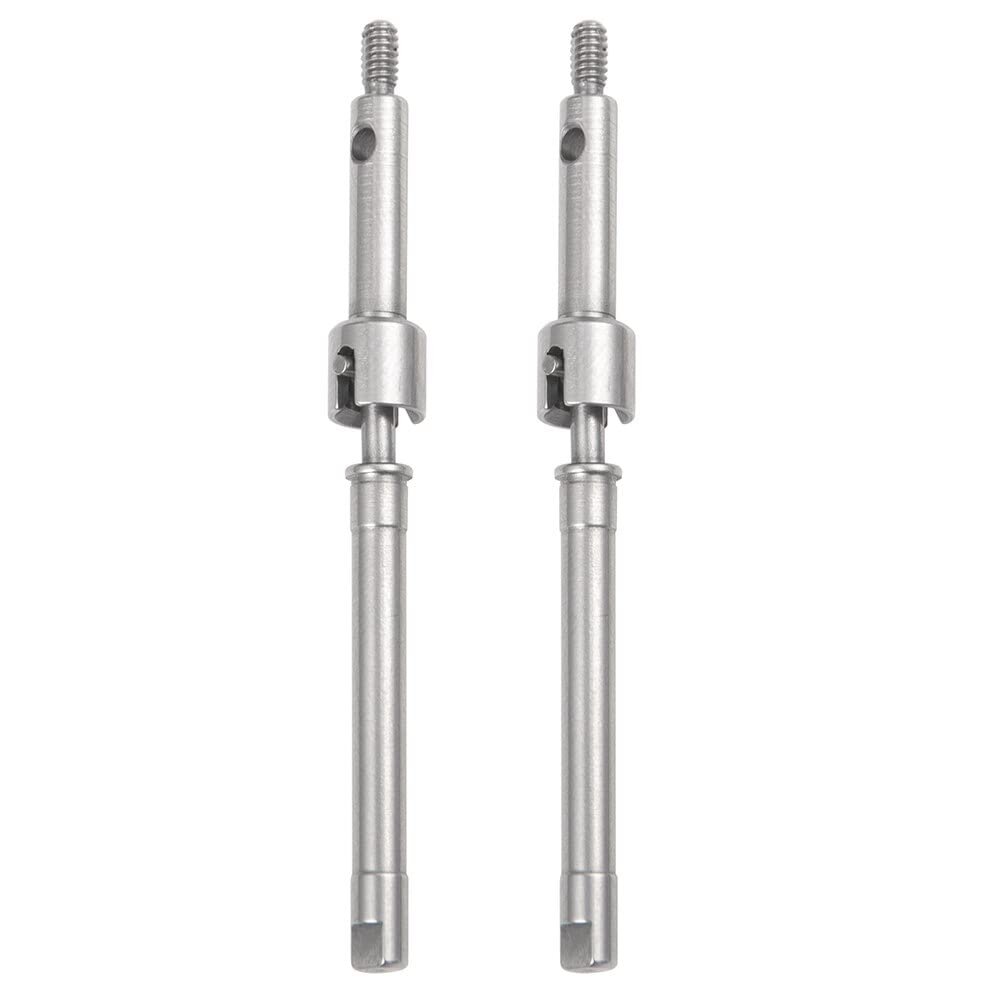 2Pcs Stainless Steel Front / Rear CVD Shaft Drive for Axial SCX24 90081 1/24 RC Crawler Car Model Parts Accessories ( Color : Front )