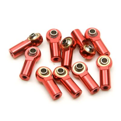 10Pcs Metal CW Thread M3 Ball Head Tie Rod End Joint for Axial SCX10 D90 D110 Tamiya CC01 Sakura 1/10 RC Car Parts ( Color : Red 10Pcs )