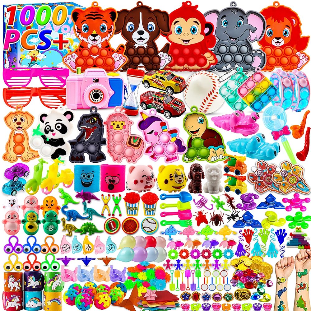 KissFuture 1000 PCS Party Favors for Kids, Fidget Toys Bulk, Prize Treasure Box Toys for Classroom, Birthday Gifts, Pinata Stuffers, Goodie Bags Stuffers for Kids, Carnival Prizes