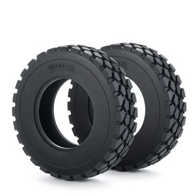 22mm/25mm Width Black Rubber Tyres Wheel Tires for Tamiya 1/14 RC Trailer Tractor Truck Front Rear Wheel Rims 5# ( Color : 25mm 2Pcs )