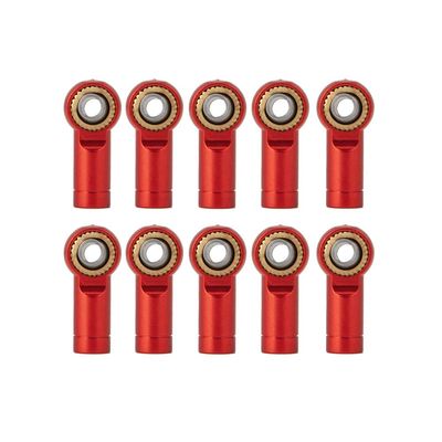Aluminum M3 CCW Thread Link Rod Joint Ball End Head for Traxxas TRX-4 Axial SCX10 Tamiya CC01 1/10 RC Crawler Car Parts ( Color : Red 10Pcs )
