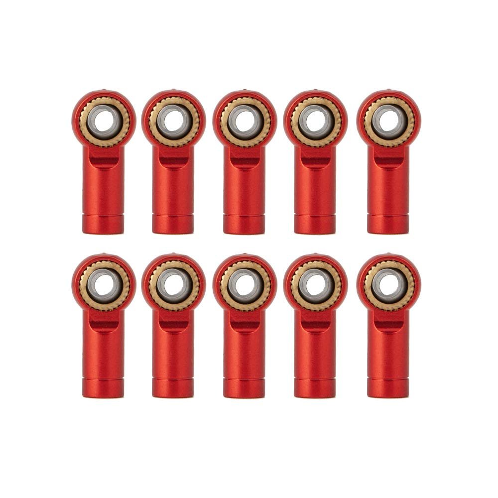 Aluminum M3 CCW Thread Link Rod Joint Ball End Head for Traxxas TRX-4 Axial SCX10 Tamiya CC01 1/10 RC Crawler Car Parts ( Color : Red 10Pcs )