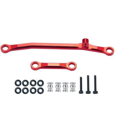 CNC Metal Steering Linkage Link Rod Parts for Axial SCX24 AXI90081 AXI00002 1/24 RC Crawler Car Truck Accessories ( Color : Red )