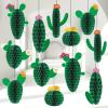 12PCS Cactus Honeycomb Balls Centerpieces for Tables Hanging Pendants Summer Cactus Party Decorations Supplies for Classroom Birthday Baby Shower Fiesta 5 De Mayo Mexican Theme Party Favor view 1