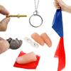 Neliky Magic Tricks Kit Including 6 Classic Tricks - Bite Coin, Color Change Silk, Disappearing Silk Fake Thumb,Magic Ring Chains,Magic Light Up Finger Thumb, Autorotation Rotating Nut view 1