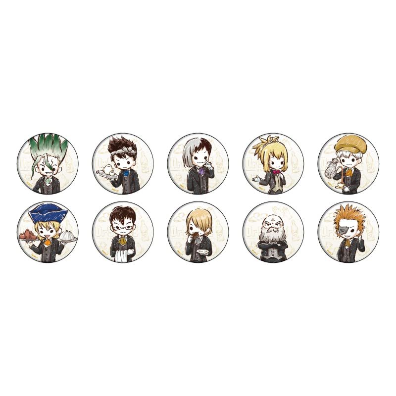 Dr. STONE 08 Graph Art Illustration Tin Badges Box of 10