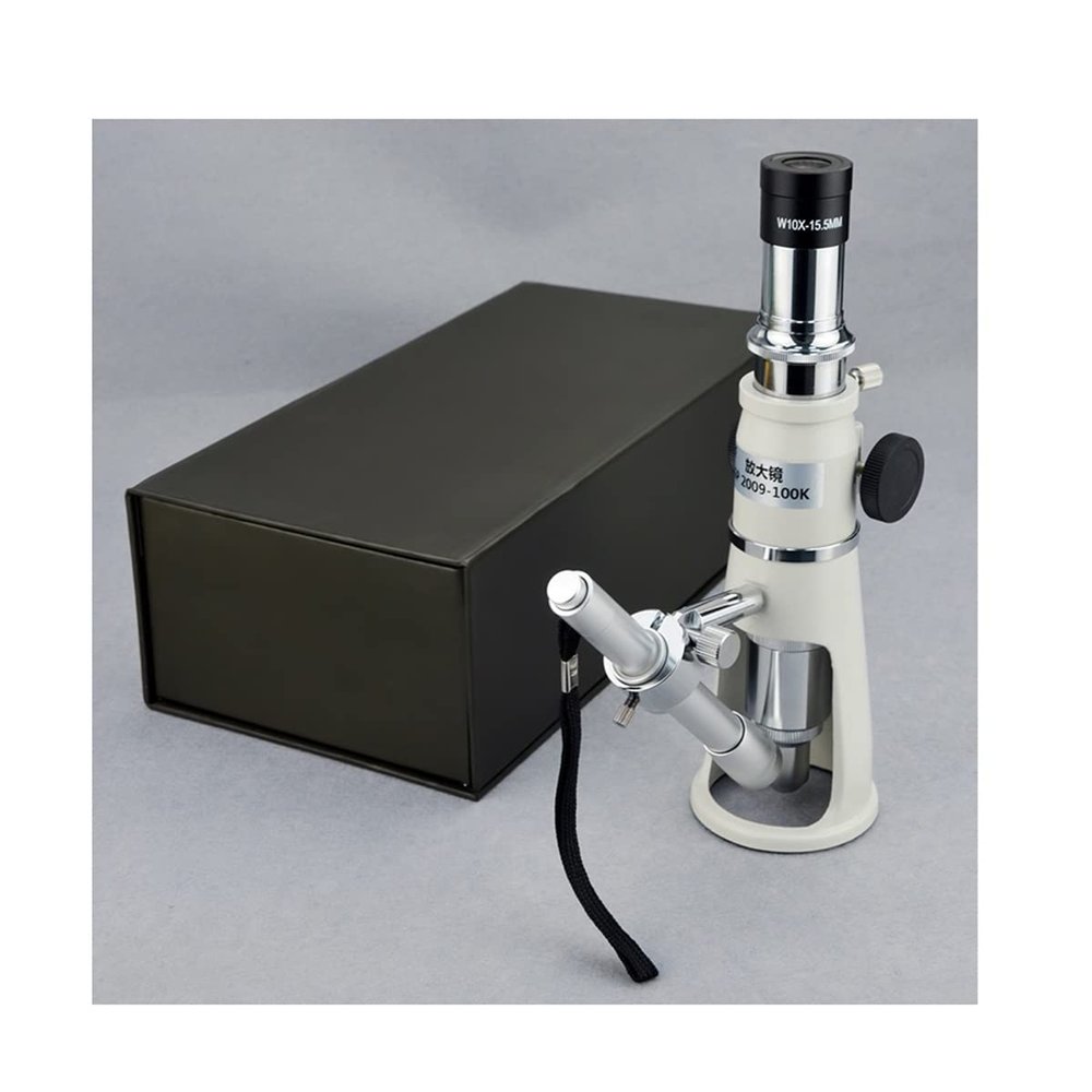 Monocular Jewelery Loupe with Measuring Reticle, 40X/100X Pocket Mini Handheld Jewelry LED Illuminant Microscope Handle Magnifier (Color : 20X)