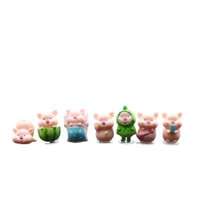 HOAZIACEHN Pink Pig Toy Figures, Car Dashboard Ornament, DIY Miniature Pigs Figurines for Fairy Garden Decoration Home Decorations Cake Toppers Car Interior Ornaments Vehicle Room Decor